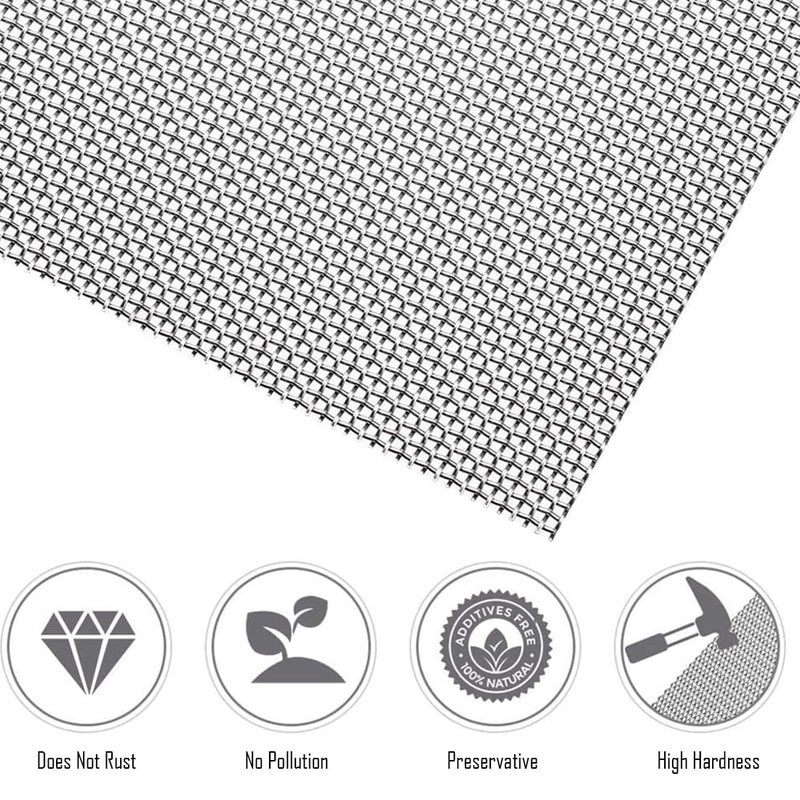 LINXIU Wire Mesh Sheet Stainless Steel Woven Wire 5 Mesh No Rust Meshes Screen for DIY Projects Vent Window Screen Filter Mesh 8.26 X 11.8 Inch - Image 4